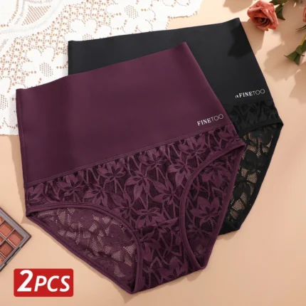 2PCS/Set Women High Waist Shapewear Panties Seamless Slimming Briefs Female Butt Lifter Tummy Underwear Hollow Breathable Panty - Image 10
