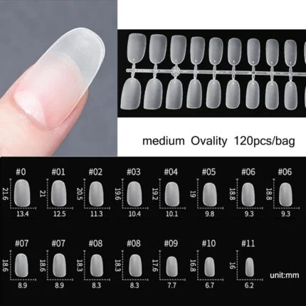 120pcs/bag Matte Press On Nail Tips Soft Full Cover False Nails Oval Almond Sculpted Fake Nail - Image 15