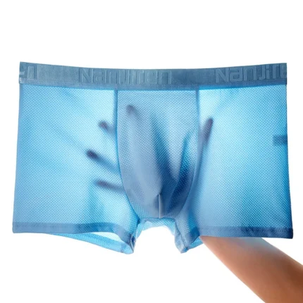 4pcs Ice Silk Mesh Boxer Shorts Men's Underwear Cool Underpant Breathable Sexy Slim Panties Bamboo Lingerie Wholesale Lots L-6XL - Image 3
