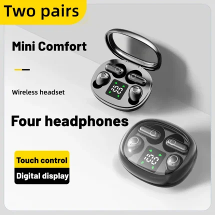 2in1 Small Mini Sleeping Headphones,Sport Wireless Earphones Bluetooth 5.4,HiFi Bass Stereo Dual Headset Noise Reduction Earbuds - Image 3