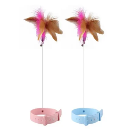 Funny Interactive Cat Toys Silica Collar Feather Teaser Stick With Bell Kitten Playing Teaser Wand Training Toys Pet Supplies - Image 6