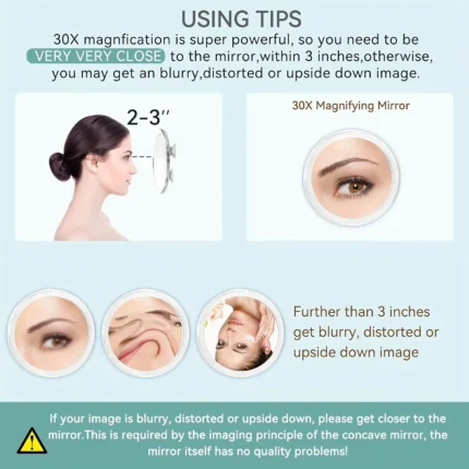 10x20x30x Times Magnification Mirror With Suction Cup Blackhead Magnifying Remove Acne Pore Skin Tool For Bathroom Makeup Mirror - Image 4