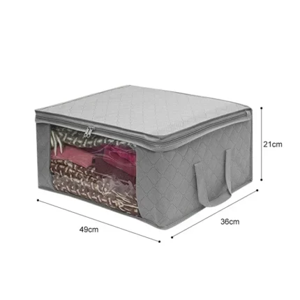 Dustproof Storage Bag with Zipper Transparent Folding Clothing Storage Box Multi-function Organizer Non-Woven Dust-Proof Bags - Image 7