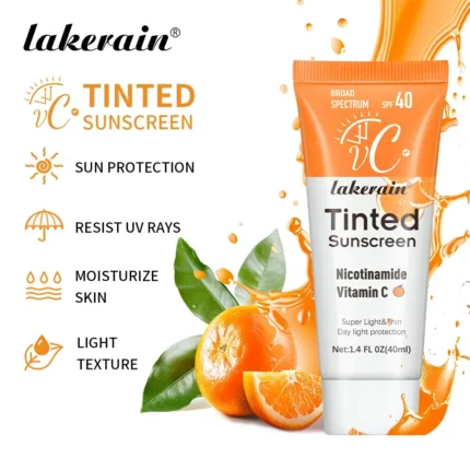SPF40 Tinted Moisturizing VC Sunscreen Skin Protection Refreshing Makeup Sunscreen Cream UV Anti-aging Resistance Sunscreen - Image 4