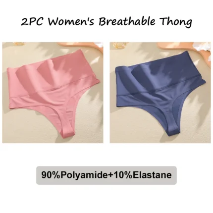 FINETOO 2Pcs Women Waffle Bodysuit Shapewear Sexy High Waist Panties Tummy Control Thongs Female Breathable Slimming Underwear - Image 17