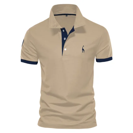 Dropshipping Polo Giraffe Shirt Men Quality Embroidery Summer Short Sleeve Polo Casual Business Social Mens Polos BR Size - Image 10