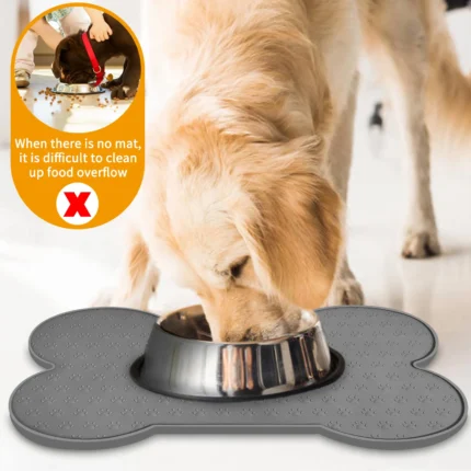 Pet Feeding Mat Silicone Dog Food Mat Anti-Slip And Waterproof Dog Bowl Mat,Thickened Dog And Cat Mat For Food And Water - Image 5