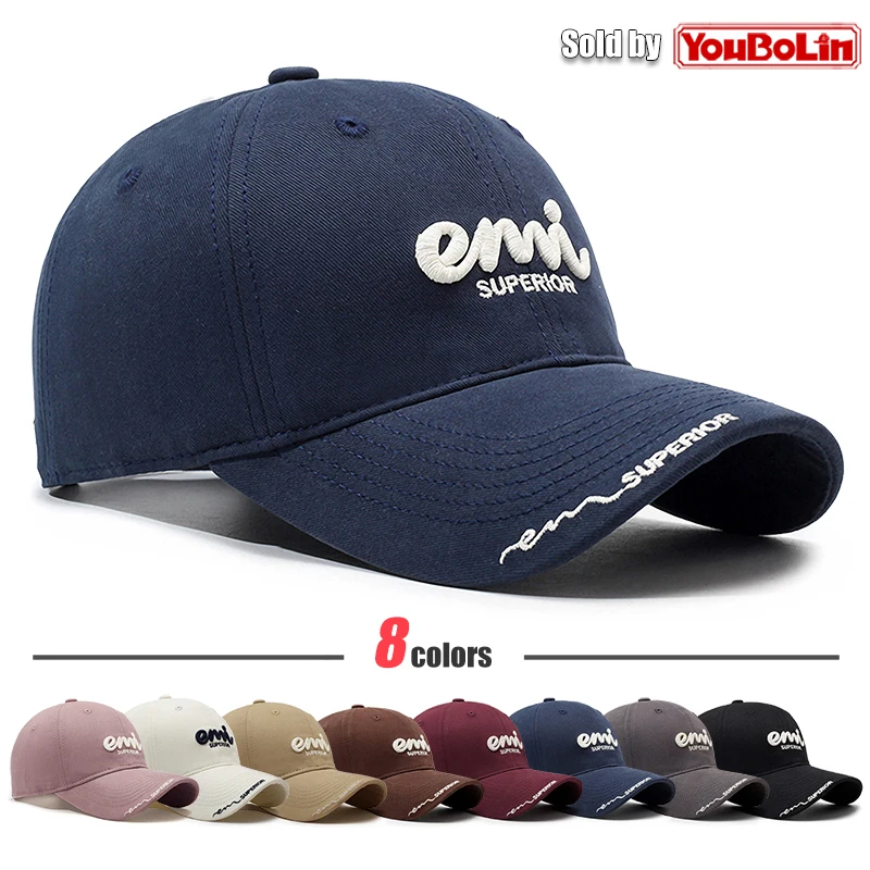 Sc165851c86034f5484091e184f13da71A-1.webp Premium Cotton Baseball Hat with 3D Letter Embroidery - Adjustable, Soft Lining, Oversize Head Design - Image 1
