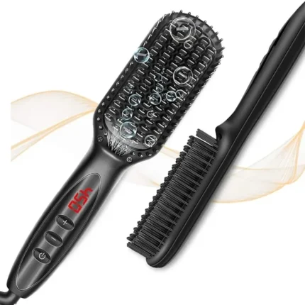 Hair Straightener Brush Comb Electric Hair Brushes Hot Comb Straightener For Hair Anti-scalding Ceramic Beard Straightener Brush - Image 5