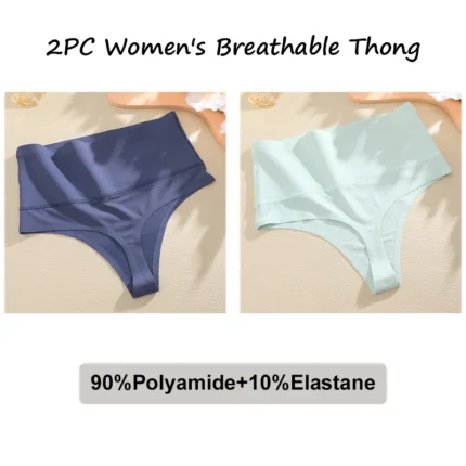FINETOO 2Pcs Women Waffle Bodysuit Shapewear Sexy High Waist Panties Tummy Control Thongs Female Breathable Slimming Underwear - Image 22
