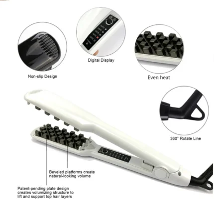 Hair Iron Ceramic 3D Grid Hair Crimper Professional Volumizing Curling Iron Corn Perm Fluffy Splint Flat Iron Hair Styling Tools - Image 5
