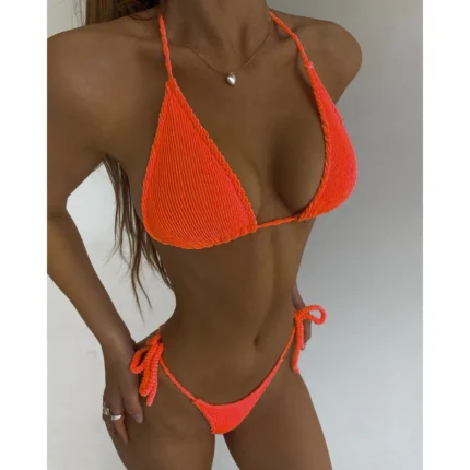 New Fashion Sexy Bikini Solid Swimsuit Women Swimwear Push Up Set Brazilian Bathing Suit Summer Beach Wear Swimming - Image 11