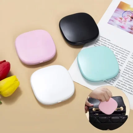 Double Sided LED Makeup Mirror Adjustable Color 3x Magnification USB Charging Portable Folding Mirror for Women's Outdoor Use - Image 3
