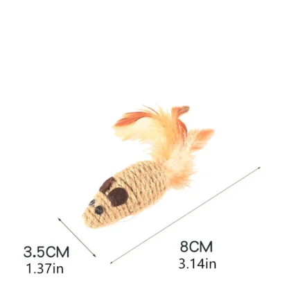 1/4pcs Sisal False Mouse Cat Toy Bite Resistance Stuffed Toy Interactive Cat Toy Simulation Mice Kitten Self-Playing Plush Toys - Image 6