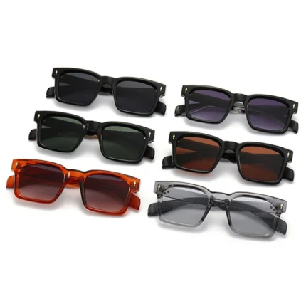 NONOR Fashion Square Rivets Gradient Sunglasses Men Shades UV400 Vintage Dark Green Trending Women Sun Glasses - Image 6