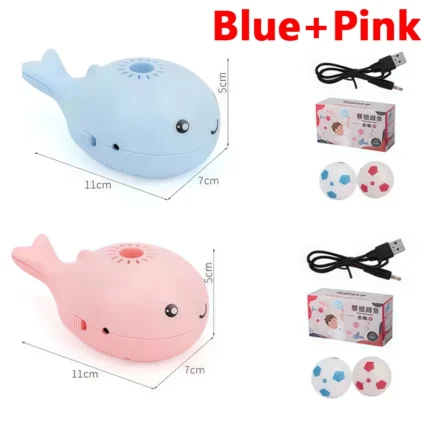 Interactive Cat Toys Electric Jet Floating Ball Cat Toy Whale Shaped Cat Toy Portable USB Dual Function Fan Pet Toy for Teaser - Image 10