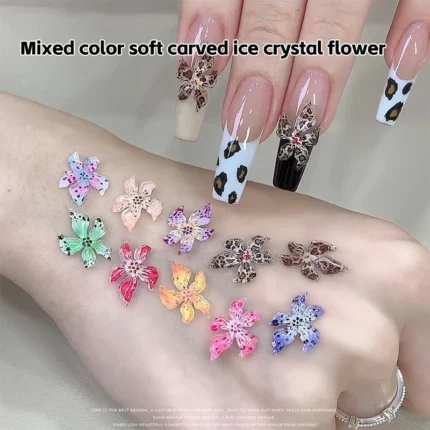 20pcs 3D Colorful Mixed Flower Resin Nails Art Rhinestones Charms Exqusite Acrylic Jewelry Manicure Decorations DIY Accessories - Image 5