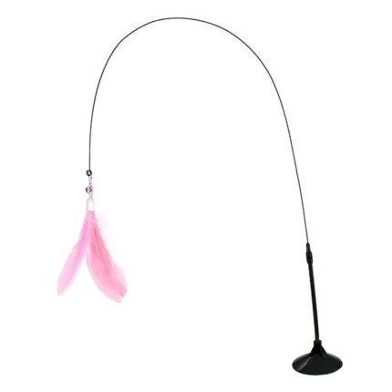 Cat Teaser Indoor Cat Stick Toy Interactive Suction Cup Cat Toy With Removable Feathers, Fun Exercise For Cats And Kittens - Image 9