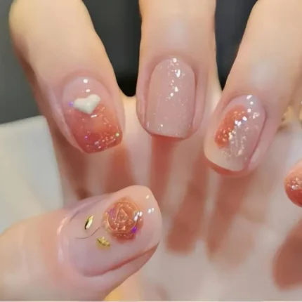 24pcs/set Medium Long fake nails for Spring summer beautiful flowers mushroom bees cute almond square tips press on false nails - Image 15