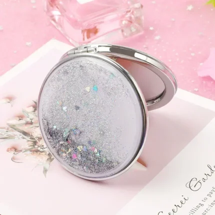 Quicksand Makeup Round Mirror Cute Girl Cartoon Double-sided Mirror Portable Makeup Mirror Home Decoration Accessories - Image 16