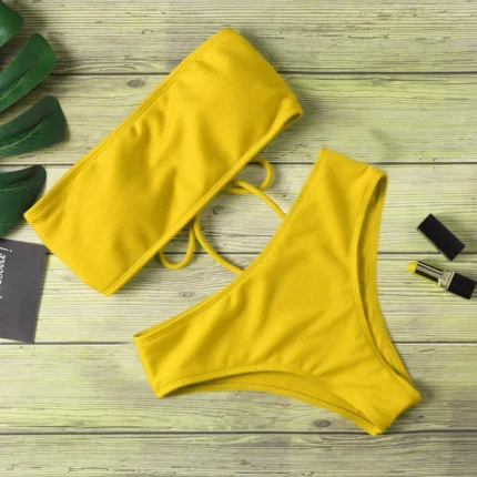 Sexy Bikinis Solid Push Up Bikini Hot Sale Padded Bra Straps High Waist Swimsuit Female Swimwear Women Biquini For Ladies 2024 - Image 5