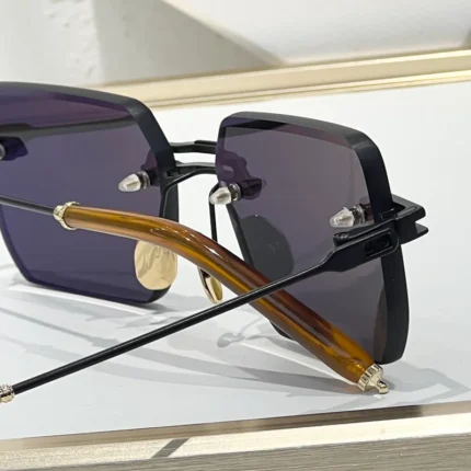 EVIJA Retro Rimless Sunglasses for Mem Square Fashion Shades Tinted Lens Metal Frameless Rectangle Glasses Women UV400 with Case - Image 4