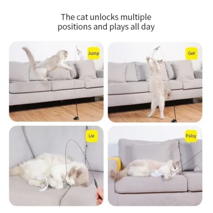 Interactive Cat Toy Handfree Cat Stick Playing Kitten Playing Teaser Wand Toy Suction Cup Bird/Feather Cat Wand Pet Supplies - Image 5