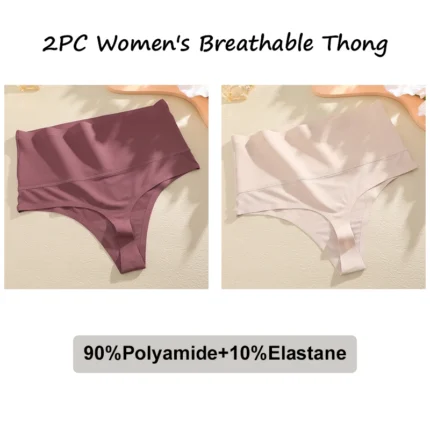 FINETOO 2Pcs Women Waffle Bodysuit Shapewear Sexy High Waist Panties Tummy Control Thongs Female Breathable Slimming Underwear - Image 16