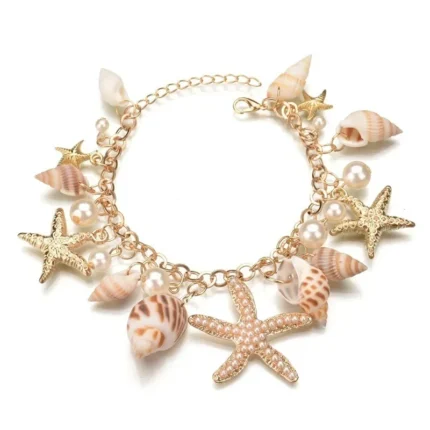 Cute Sweet Starfish Shell Conch Bracelet for Women New Personality Fashion Pearl Summer Beach Jewelry Holiday Party Accessories - Image 4