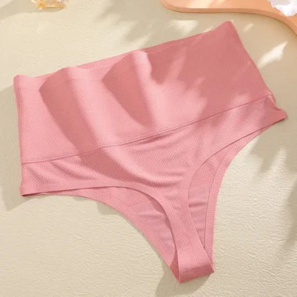 FINETOO 2Pcs Women Waffle Bodysuit Shapewear Sexy High Waist Panties Tummy Control Thongs Female Breathable Slimming Underwear - Image 4