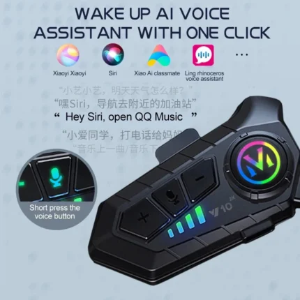 1/2Pcs Bluetooth Motorcycle Helmet Intercom Wireless Interphone Intercomunicador 2000Mah Moto Walkie Talkie Y10 2x - Image 4