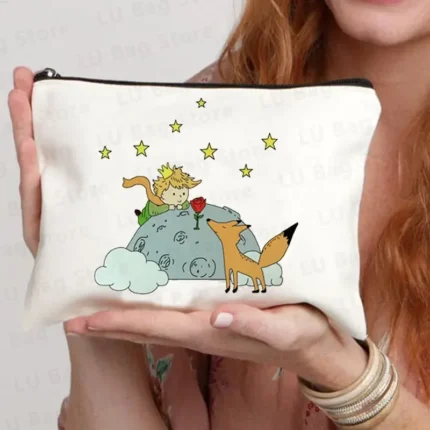 Little Prince Children's Travel Cartoon Character Student Return to School Pencil Bag Organizer Female Shopping Storage Bag - Image 3
