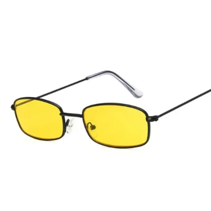 Metal Square Sunglasses Woman Retro Brand Travel Small Rectangle Sun Glasses Male Black Yellow Red Mirror Vintage Oculos De Sol - Image 4