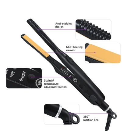 Professional 2 in 1 Hair Straightener Curling Iron hair curler for Short Hair Beard Narrow Board 7MM Hair Straightener Curling - Image 3