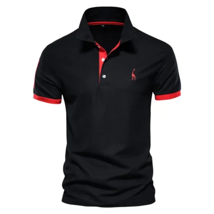 Dropshipping Polo Giraffe Shirt Men Quality Embroidery Summer Short Sleeve Polo Casual Business Social Mens Polos BR Size - Image 13
