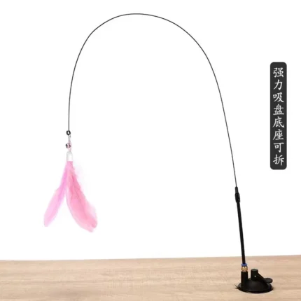 Cats Toys Feathers Wand Interactive Toy Kitten Toys with Super Suction Cup Detachable Feather Replacements Cat Accessories - Image 7