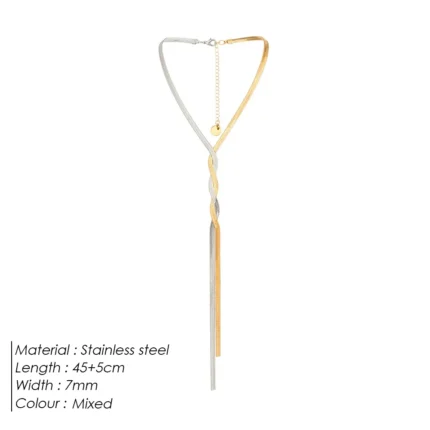 eManco Stainless Steel Necklaces Trendy New Fashion Blade Chain Necklace For Women Jewelry Dinner Party Luxury Party Gift - Image 9