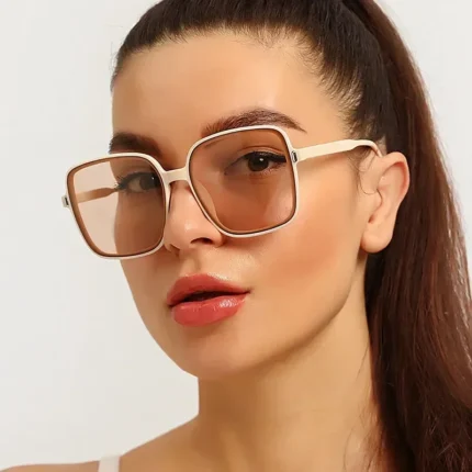 Men Women Oversized Sun Glasses Fashion Style Gradient Color Sunglasses Unisex Retro Square Frame Travel Goggle Shades Eyewear - Image 5