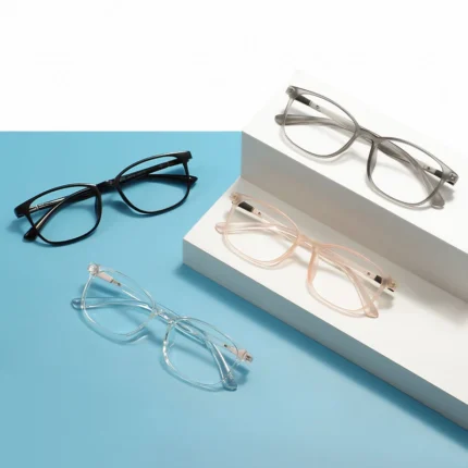 Colorful Square TR90 Full Rim Men and Women Transparent Glasses Frames Rectangle Clear Plastic For Prescription Lenses - Image 3