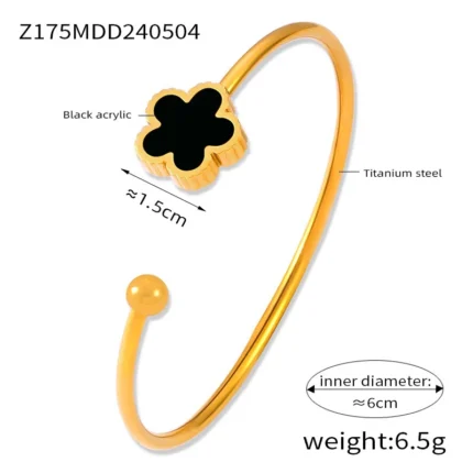 Geometric Smooth Rhinestone Chain Five Leaf Grass Flower Adjustable Bracelets for Women Fashion Jewelry Minimalist Accessories - Image 30