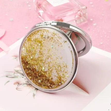 Quicksand Makeup Round Mirror Cute Girl Cartoon Double-sided Mirror Portable Makeup Mirror Home Decoration Accessories - Image 14