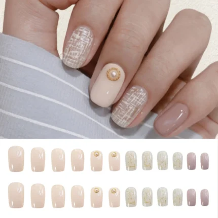 24PCS Short Silver Blue Star Moon Fake Nail Finished Product Full Cover Acrylic Removable Reusable Waterproof Press on Nails Art - Image 15