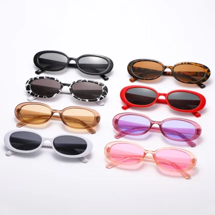 8pcs Small Oval Sunglasses Women Vintage Brand Retro Black White Sun Glasses Classic Shades Female Oculos UV400 - Image 5