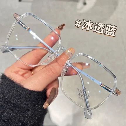 Blue Light Blocking Glasses Fashion High-end Men Optical Clear Glasses Black Oversized Square Frame Eyeglasses Women Eyewear - Image 8