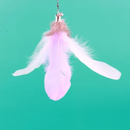 Funny Cat Toy Folorful Fluffy Feather With Bell Sucker Cat Stick Toy Kitten Play Interactive Detachable Teaser Wand Cat Supplies - Image 17