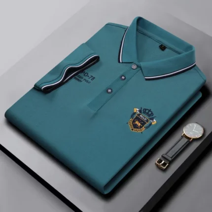 Luxurious summer breathable short sleeve exquisite designer badge embroidered polo shirt high-quality fashionable casual T-shirt - Image 3