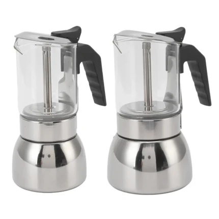 200/300ML Stainless Steel Moka Pot Caffe Machine Glass Espresso Coffee Makers Latte Percolator Stove Top Moka Coffee Maker - Image 3