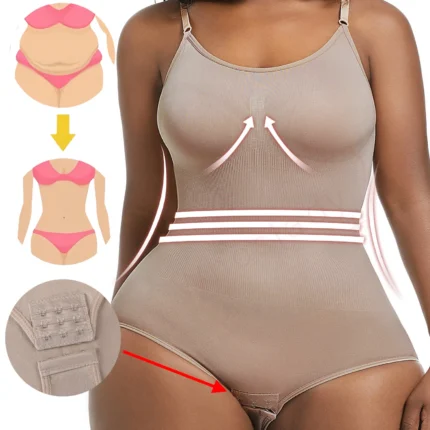 Women Seamless Shapewear Bodysuit Tummy Control Slimming Bodysuits Body Shaper Waist Trainer Ladies Plus Size Slim Underwear