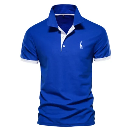 Dropshipping Polo Giraffe Shirt Men Quality Embroidery Summer Short Sleeve Polo Casual Business Social Mens Polos BR Size - Image 9