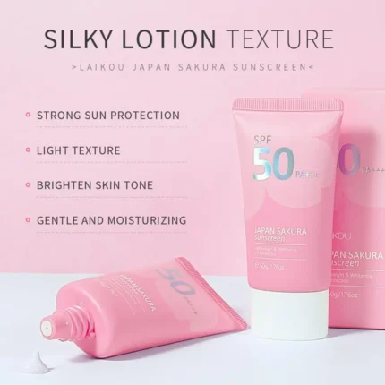Sakura Sunscreen Lotion Waterproof Long-lasting Refreshing Non-greasy UV Resistant Moisturing Skin Care Product Sunblock 50g - Image 6